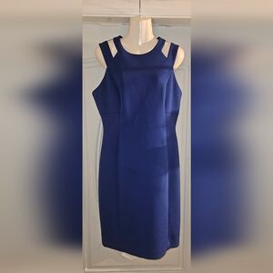 Calvin Klein Royal Blue Cutout Sheath Dress - Size 12